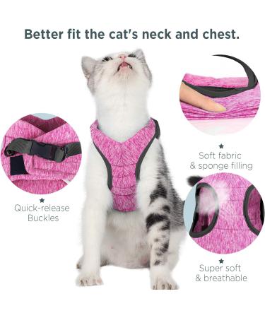 WD&CD Cat Harness and Leash Set Escape Proof Cat Harness Adjustable Soft Cat Walking Jackets with Retractable Cat Leash For Pet Puppy Pink Medium Medium Pink - Buy Online on SooperMarket.com