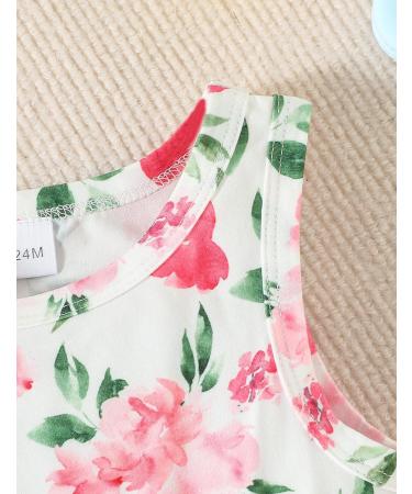 Puseky Toddler Girl Floral Sleeveless Dress & Ribbed Cardigan Set 18-24 Months Pink - Buy Online on SooperMarket.com