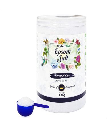 Nortembio Epsom Salt 1.3 kg. Concentrated source of natural magnesium.100% pure bathing salt no additives.Muscle relaxation and good sleep.Including e-book.1.3 kg (1 Pack)
