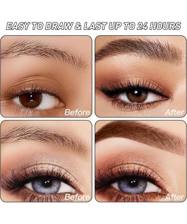 Eyebrow Pencil Kaluofan 2PCS Magic Eyebrow Pencil Eyebrow Pencil with 4 Fork Tip Waterproof Eyebrow Pencil Long-lasting Waterproof Creat Natural and Unique Makeup Look(Light Brown Dark Brown) - Buy Online on SooperMarket.com