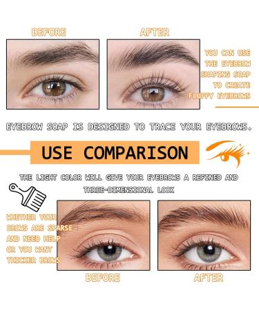2Pcs Eyebrow Soap Kit 4D Eyebrow Wax Gel Long Lasting Brows Styling Soap Transparent Eyebrow Shaping Gel Waterproof Eyebrow Styling Pomade - Buy Online on SooperMarket.com
