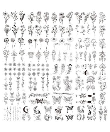 Cerlaza 100 Sheets Temporary Tattoos for Women - 420 Mixed Styles Fake Tattoo Stickers - Realistic Henna Body Art Sticker Set - Buy Online on SooperMarket.com