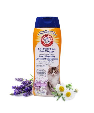 Arm & Hammer for Pets 2-in-1 Deodorizing & Dander Reducing Foam for Cats - Cat Dander Remover for Cat Dander and Cat Odors with Natural Ingredients and Baking Soda - Moisturize and Deodorize Cat Fur 2-in-1 Deodorizing & Dander Reducing Shampoo 20 Fl Oz - 
