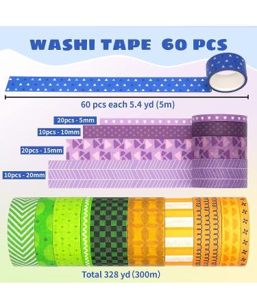 KOVANO Washi Tape Set - 60 Rolls Decorative Masking Tape for DIY Crafts & Scrapbooking - 328yd Total - Ideal for Bullet Journals, Gift Wrapping, Party Decor & Planners - Buy Online on SooperMarket.com