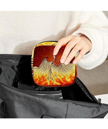 Phoenix Bird Menstrual Cup & Sanitary Napkin Storage Bag - Portable Period Pouch for Women & Teens - Multi-colored - Buy Online on SooperMarket.com