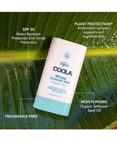 COOLA Organic Mineral Sunscreen SPF 50 Stick | Vegan Gluten-Free Dermatologist Tested Daily Sunblock - Buy Online on SooperMarket.com