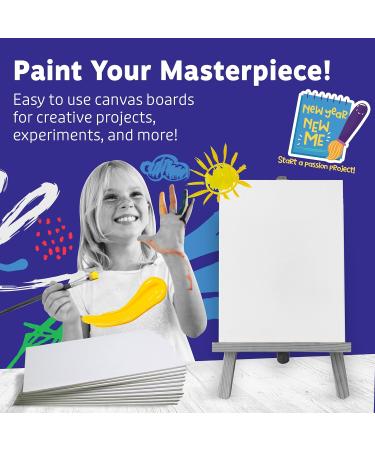 Artlicious 8x10 Blank White Canvas Boards - Pack of 12 | 100% Cotton Art Panels for Oil, Acrylic & Watercolor Paint - Buy Online on SooperMarket.com
