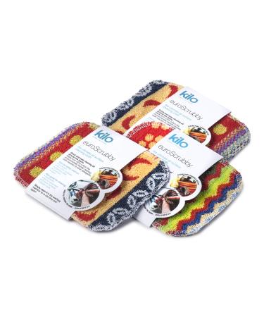 Kilo Non-Scratch Scourer Purpose Environmentally Friendly Scrubby Multi Colour Set of 3 One Size 17x13cm 17x13cm Set of 3