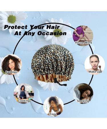 Silk Satin Hair Bonnet for Sleeping - Curly Hair Wrap for Black Women Men - Reusable, Designer, Large - Shower Cap, Night Cap, Head Scarf - Soft and Stylish - Buy Online on SooperMarket.com