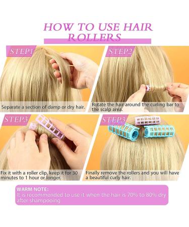 30-Piece Self-Grip Plastic Hair Rollers Set - DIY Hair Curlers for Hairdressing, Salon & Barber Use (5 Sizes) - Buy Online on SooperMarket.com
