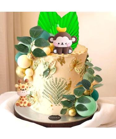 Jevenis Sage Green Jungle Birthday Decor - Tortendeko Animals for Baby Showers & Parties - Buy Online on SooperMarket.com