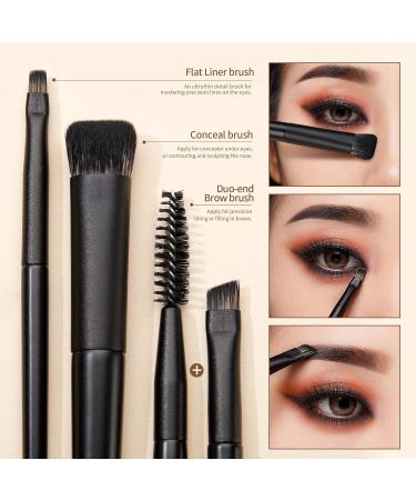 Jessup 10Pcs Eyeshadow Brush Set - Professional Eye Makeup Brushes for Blending, Liner, Crease & Brow - Elegant Black T337 - Buy Online on SooperMarket.com