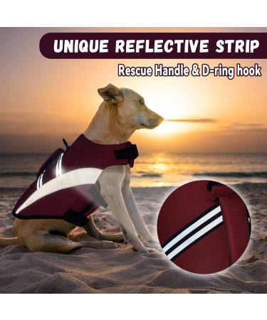 ALAGIRLS Reflective Dog Life Jacket for Small Dogs | High Buoyancy Pet Safety Vest for Beach | Red S Size - Buy Online on SooperMarket.com