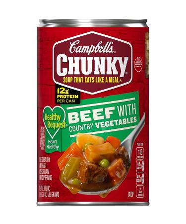 Campbells Chunky Healthy Request Soup  Beef Soup With Country Vegetables  18.8 Ounce Can - Buy Online on SooperMarket.com