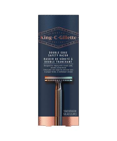 King C. Gillette Chrome Plated Safety Razor with 5 Platinum Blades - Buy Online on SooperMarket.com