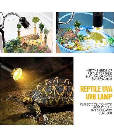 Tortoise Heat Lamp 50W UVA UVB Basking Lamp with 360 Rotatable Clip & Power Adapter 30cm Rotatable Gooseneck with 3 x 50W Heat Bulb Heating Light for Reptiles Lizard Turtle Snak Aquarium - Buy Online on SooperMarket.com