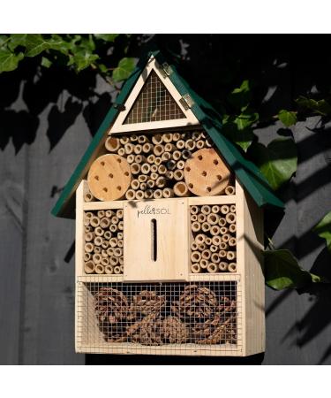 Pelle & Sol Eco-Friendly Bee House | Weather Resistant Hanging Bug Hotel for Bees, Butterflies & Insects | Bamboo Nesting Habitat for Kids | Garden Decor & Nature Gifts - Buy Online on SooperMarket.com