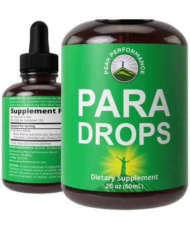 Para Drops Cleanse For Humans. Promotes Elimination of Harmful Organisms. Detox + Intestinal Support Liquid Supplement for Adults, Kids. With Black Walnut Wormwood, Clove Bud, Artichoke, Chanca Piedra