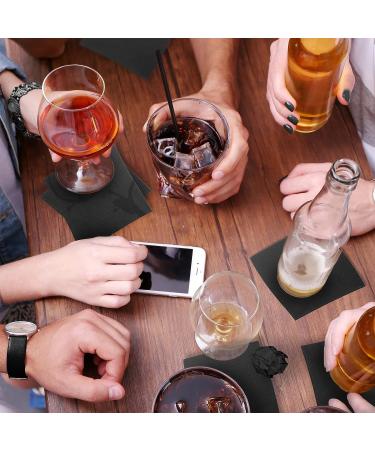 Black 2-Ply Disposable Beverage Napkins (300 Count) - Ideal for Bar, Cocktail, Weddings, Birthday - EU Made - Buy Online on SooperMarket.com