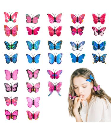 30 Pieces Butterfly Hair Clips 3D Butterfly Hair Clip Glitter Hair Clips Women Girls Cute Hair Pins Hair Clip Colourful Hair Clips Hair Pins Kids Hair Clips Accessory Set