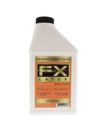 Liquid Latex Fashions - Ammonia Free Natural Face paint for Kids and Adults Ideal for Artwork Parties School Plays Cosplays and Concerts Orange- 16 oz
