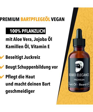 BEARGE Elegance Vegan Beard Oil 60ml | Premium Natural Beard Care with Pipette | 100% Natural | Perfect for Every Beard Bearer - Buy Online on SooperMarket.com