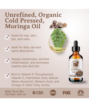 Buy Bella Terra Organic Moringa Oil 4oz - Pure Premium Vitamin A & C for Radiant Skin - Buy Online on SooperMarket.com