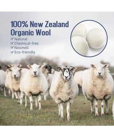 4 Pack XL Wool Dryer Balls - Handmade from 100% New Zealand Wool | Organic Fabric Softener for Laundry | Reusable & Eco-Friendly | Shortens Drying Time | Baby Safe | 1000 Loads - Buy Online on SooperMarket.com