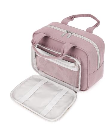 Full Size Toiletry Bag Large Makeup Bag Organizer Travel Cosmetic Bag for Women (Dusty Rose)