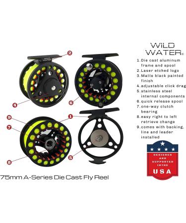 Wild Water Fly Fishing 9ft 4-Piece 3/4 Weight Rod Reel Combo Starter Pack - Buy Online on SooperMarket.com