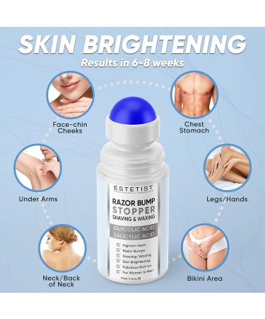 ESTETIST Razor Bump Stopper Solution with Salicylic Acid & Glycolic Acid - Ingrown Hair Treatment for Face, Neck, Bikini, Legs, Underarms - After Shave Serum for Men & Women - Buy Online on SooperMarket.com