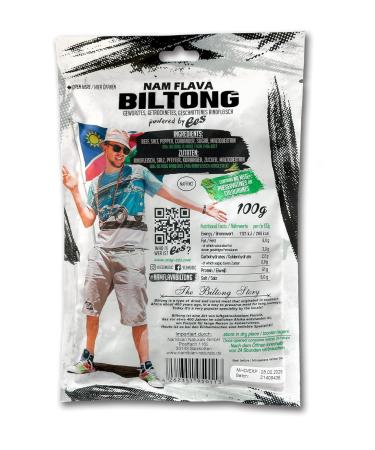 Nam Flava Original Biltong 500g - Premium Beef Jerky High Protein Dried Meat - International Shipping Available - Buy Online on SooperMarket.com