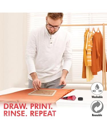 Marabu Screen Printing Kit Set with Wooden Frame, Squeegee, and Ink - Beginner Silk Screen Printing Set - Buy Online on SooperMarket.com
