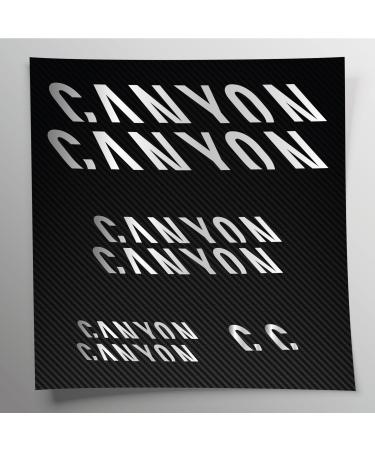 Generic sticker set compatible with canyon silver lettering logos MTB Mountainbike |Decals stickers available in different colors bicycle sticker