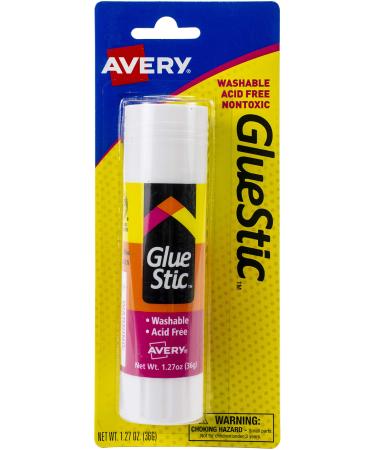 Avery Glue Stick White, 1.27 oz., Washable, Nontoxic, Permanent Glue, 1 Glue Stic (00191) 1 stick