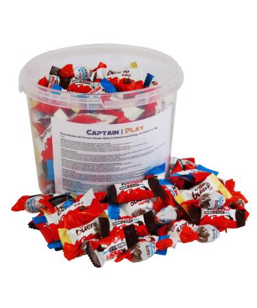 Party Bucket with Ferrero Kinder Minis in individual packaging 1 pack (1 x 1 kg) Chocolate 180 pieces (1 pack)