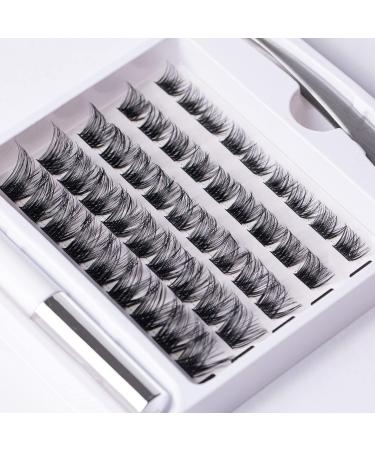 SISILILY Individual Lashes Cluster 45 Pcs DIY False Eyelashes Extension Kit - Reusable 3D Soft Natural C CC D Curl with Glue - 10/12/14/15/16mm Length - DM05 - Buy Online on SooperMarket.com