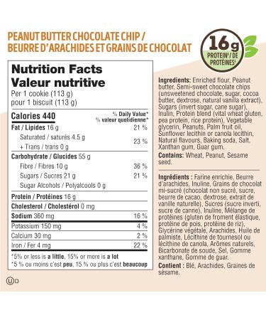 Lenny & Larry's The Complete Cookie Peanut Butter Chocolate Chip 16g Plant Protein Certified Vegan Non-GMO 4 Ounce Cookie (Pack of 12) - Buy Online on SooperMarket.com