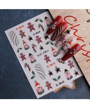 JMEOWIO Glitter Christmas Nail Stickers - 10 Sheets Snowflake Xmas Winter Holiday Deer Design Decals for Nail Art - Buy Online on SooperMarket.com