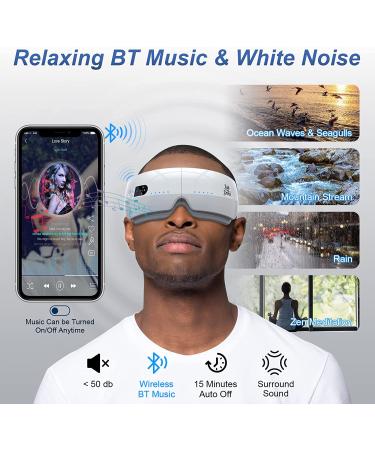 BOB AND BRAD Eye Massager with Heat - Upgrade Smart Eye Mask for Migraines & Relaxation | Rechargeable, White Noise Music, Improve Sleep | Gifts for Women, Men - Buy Online on SooperMarket.com
