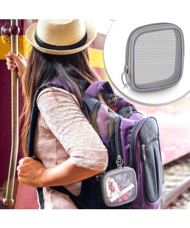 4-Piece Gray Mesh Travel Toiletry Bag Set - Portable Cosmetic Makeup Pouch with Zipper for Daily Accessories - Buy Online on SooperMarket.com
