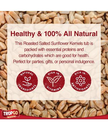 Tropgo Roasted Salted Sunflower Seed Kernels 125gr - Gluten Free Tub of Sun Flower Seeds - Non-GMO Seeds for Eating - Ready-to-Eat Snacks for Kids and Adults - Buy Online on SooperMarket.com