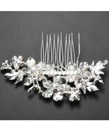Plouluyt Wedding Bridal Hair Combs Vintage Imitation Crystal Hairpins Prom Jewelry Gold Silver Flower Pattern Hair Accessories Pins Women Silver - Buy Online on SooperMarket.com