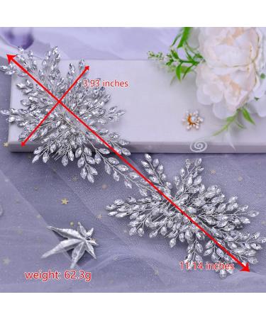Bridal Wedding Hair Comb - Rhinestone Headpiece for Bride in Silver | Crystal Hair Accessories for Women and Girls - Buy Online on SooperMarket.com