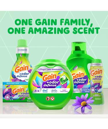 Gain Odor Defense Liquid Laundry Detergent - Super Fresh Blast Scent 154 fl oz 107 Loads HE Compatible - Order Internationally - Buy Online on SooperMarket.com