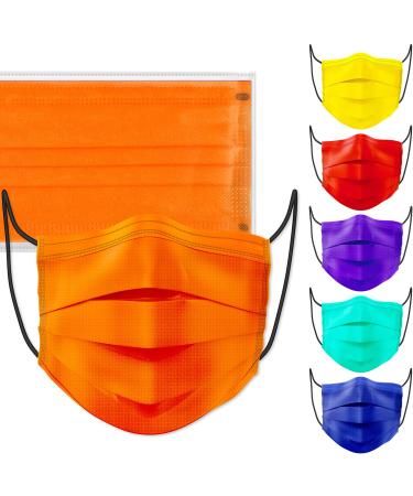 60PCS Disposable Face Mask Unisex Fashion Covering 4-Layer 6 Solid Colors Individually Sealed Nonwoven Skin-Friendly Breathable Comfortable for Men Women