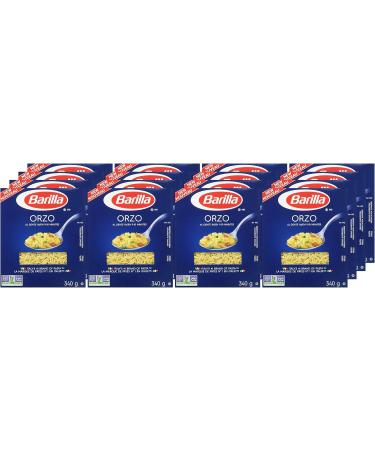 Barilla Orzo Soup Cuts Pasta | 340 Grams (Pack Of 16) | Rice Shaped Noodles for Soups Sauce and Salad | Non-GMO Pasta Made with Durum Wheat Semolina | Enriched with Iron and B Vitamins | Kosher Certified - Buy Online on SooperMarket.com