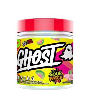 GHOST BCAA Amino Acids Sour Patch Kids Watermelon - 30 Servings - Sugar-Free Intra and Post Workout Powder & Recovery Drink 7g BCAA Supports Muscle Growth & Endurance- Soy & Gluten-Free Vegan Watermelon 30 Servings (Pack of 1)