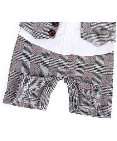 AmzBarley Baby Boys Gentleman Suit Set | Grey Tuxedo Rompers | 12-18 Months - Buy Online on SooperMarket.com