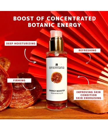 Orientana - Natural Face Energy Booster | Reishi & Red Algae | Vegan Glow Day Cream | Anti Aging | Perfect for Tired Skin | Firming & Hydrating | All Skin Types - 30ml - Buy Online on SooperMarket.com